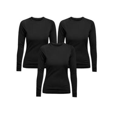 Imagem de Kit 3 Blusas Térmicas Segunda Pele Utra Dry Manga Longa Inverno Forro 