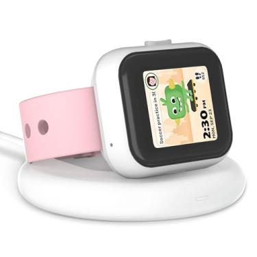 Imagem de Compatível com SyncUP Kids Watch Charger Dock, carregador magnético portátil e dobrável com cabo de carregamento de 3,3 metros para T-Mobile Sync UP 1 (não para Sync UP Kids Watch 2) (branco dobrável)