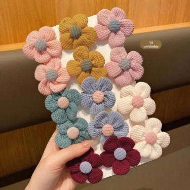 Imagem de Conjunto De Presilhas E Faixas De Cabelo Com Flores De Tecido  Acessór