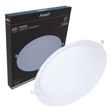 Imagem de 2X Plafon Painel Led Redondo Embutir 24W 4000K Morno Slim 30