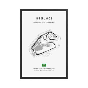 Imagem de Arte De Parede Vintage Em Lona HD Com Tema De Circuito De Fórmula 1 Im