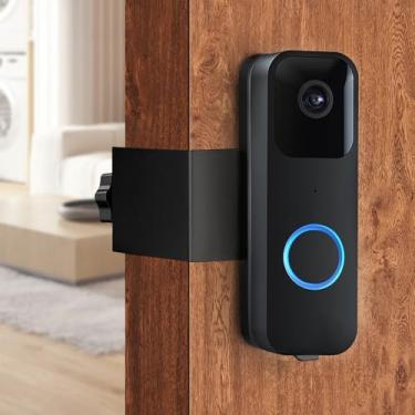 Imagem de DJAPWPX Suporte de campainha antifurto sem broca Suporte de montagem de campainha de vídeo para ambientes externos com parafusos, campainha de plástico, suporte de porta de câmera para casa