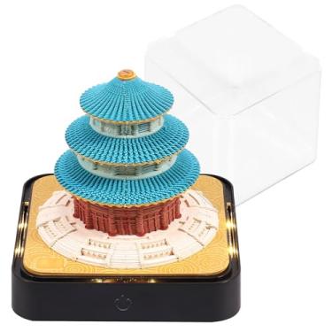 Imagem de LCZNXJJY Calendário de mesa 3D 2025 bloco de notas 3D com luzes de LED, bloco de notas de arte destacável, bloco de notas de arte de entalhe em papel DIY, calendário retrô de arquitetura para