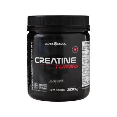 Imagem de Creatina Mono-hidratada Black Skull Turbo em Pó 300g sem Sabor, 300g, 