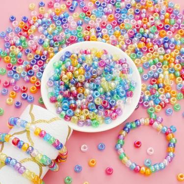 Imagem de Miçangas de pônei de 9 mm que brilham no escuro contas de acrílico polido DIY para trança de cabelo contas luminosas/não brilham para fazer pulseiras de joias (não brilham)