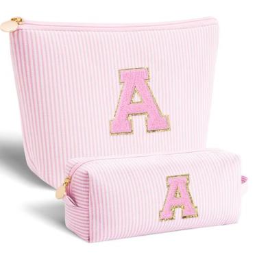 Imagem de Conjunto de bolsas de cosméticos com design de iniciais ajustáveis - r