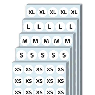 Imagem de Adesivos de tamanho para roupas, etiquetas de tamanho de camisa pequenas médias grandes (PP P M G GG) - 1,9 cm, 2000 peças