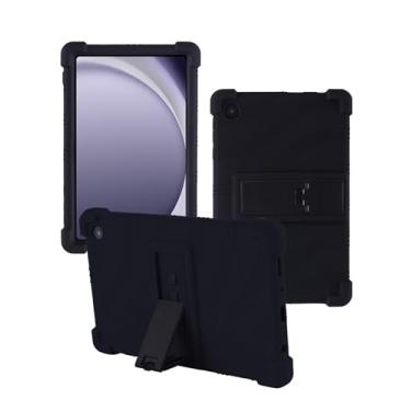Imagem de Capa para tablet Samsung Galaxy Tab A11 de 22,4 cm, capa protetora de borracha leve à prova de choque, capa protetora de silicone macio ajustável para crianças, preta