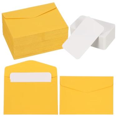 Imagem de PATIKIL Conjunto de 100 mini envelopes com cartões em branco, 11,4 x 8 cm cartões de notas e envelopes em branco para presente de casamento, convite de formatura, feriado, dia de Ação de Graças, Natal