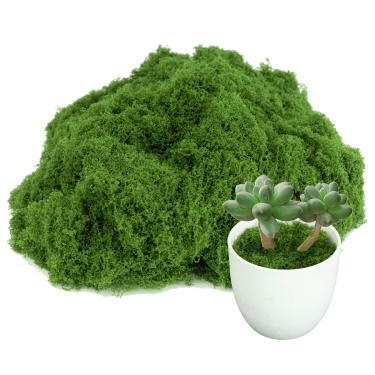 Imagem de HOMEKOEY Musgo verde falso (100 ml) - Plantas artificiais de grama sintética para plantadores, decoração de grama falsa para decoração faça você mesmo, artesanato, arte, acessórios de casamento em