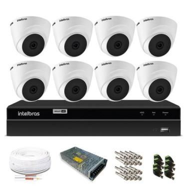 Imagem de Kit Monitoramento Intelbras com 8 Câmeras de Segurança Dome 720p, Sem 