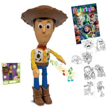 Imagem de Boneco Woody Toy Story Fala 6 Frases ELka Brinquedo de Menino e Menina
