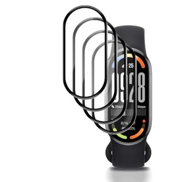 Imagem de Pacote com 4 protetores de tela para Xiaomi Smart Band 10/10 NFC Edition, película protetora de cobertura de tela completa 3D para Xiaomi Smart Band 10/10 NFC Edition Smart Watch, clareza HD