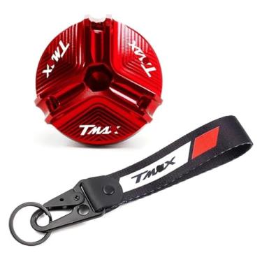 Imagem de Tampa de enchimento de óleo de motor de motocicleta CNC compatível com Tech MAX TMAX 560 TMAX 530 T-MAX 500 T MAX 530 SX DX (1 conjunto vermelho)