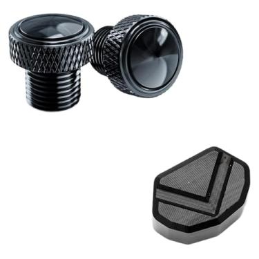 Imagem de BYYINGSUS Espelhos de motocicleta tampas de parafusos de plugue de furo de espelho tampa de chave de seta compatível com Z900 Z750 Z650 Z800 Z1000 SX Z400 (1 conjunto preto)