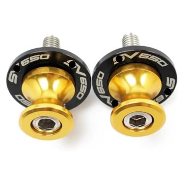 Imagem de BYYINGSUS Carretéis de braço oscilante de motocicleta parafusos de suporte de braço oscilante compatíveis com SV650 / S SV 650 S 1999-2023 2003 2004 2005 2006 2007 2008 (dourado)