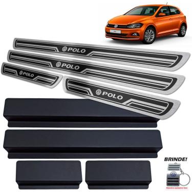 Imagem de Soleiras Inox Polo 2019 2020 Gravação em Preto Alto Relevo
