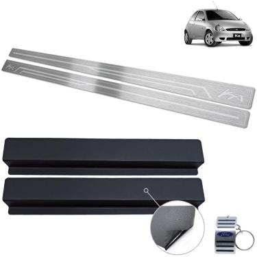 Imagem de Soleira Em Aço Inox Ford Ka 1997 A 2007 Prata Baixo Relevo