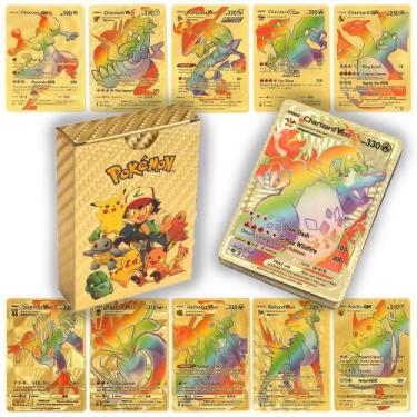 Imagem de Deck de Cartas de Pokémon Cartinhas Rainbow de Prata e Ouro Impermeáve