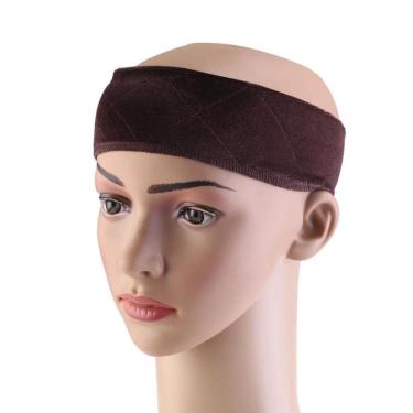 Imagem de Faixa hair grip marrom para fixar perucas lace wig de veludo