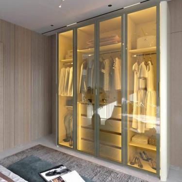 Imagem de Guarda Roupa Reflecta 4 Portas LED Innova Off White - Gelius