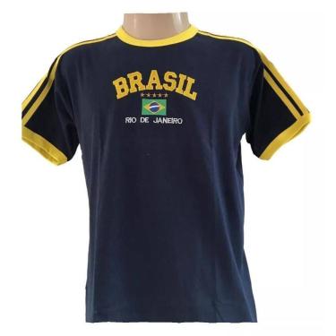 Imagem de Blusa Do Brasil Bandeira Bordada Unissex - Azul Escura