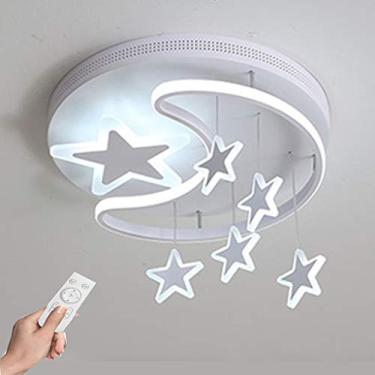 Imagem de Luminária de teto moderna LED Luz de teto Sala de estar Estrela Lua Iluminação de teto Quarto Abajur de acrílico Design Luminária de parede para sala de jantar Lâmpada Escritório Restaurante