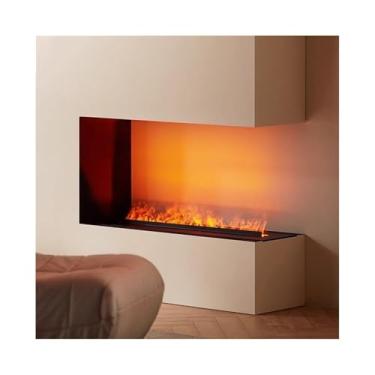 Imagem de Lareira Decorativa Lareira atomizada 3D com tela sensível ao toque LCD, lareira elétrica decorativa embutida, controle remoto(X-Large)