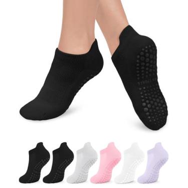 Imagem de Meias Pilates Grip Aoliks para mulheres, Yoga Barre Hospital