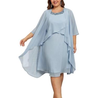 Imagem de Vestidos femininos plus size Hanna Nikole com jaqueta Vestido de convi