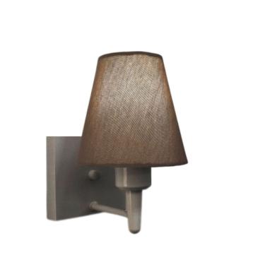 Imagem de Arandela Quadrada Md-2034 Cinza Cúpula em Tecido Cone Caqui - Bivolt