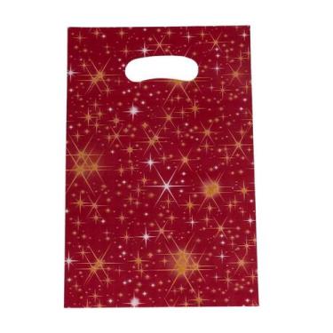 Imagem de 50 Sacola Boca de Palhaço Feliz Natal Papai Noel  Embalagem Plástica D