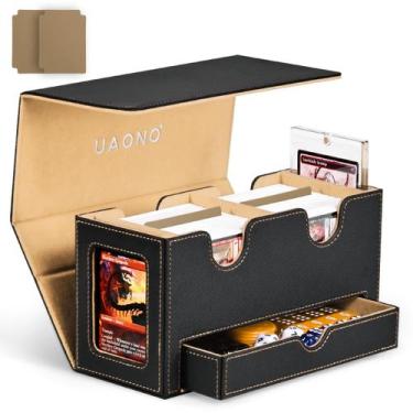 Imagem de Deck Box UAONO MTG com 2 monitores Commander e bandeja de dados preta