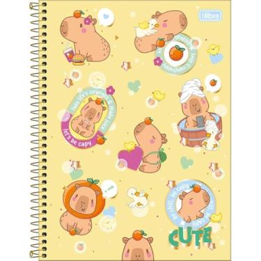 Imagem de Tilibra - Caderno Espiral Capa Dura Universitário 10 Matérias Capyclub 160 Folhas - Capa Amarela - Be Chill