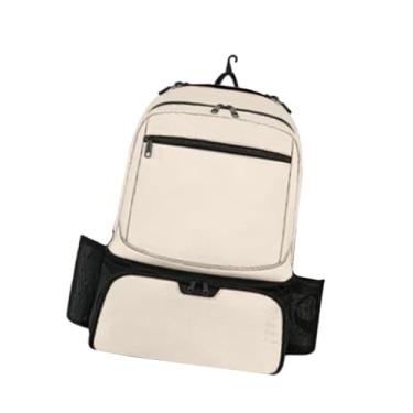 Imagem de oshhni Mochila para tênis com compartimento para calçados ventilado, mochila para laptop com bolso isolado, para treinamento de badminton e caminhada, Bege