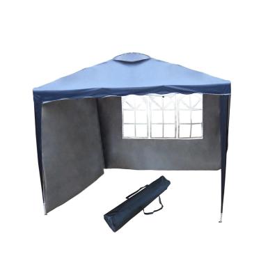 Imagem de Gazebo Articulado Base e Cobertura 3 x 3m com 2 Paredes Azul, Impotway