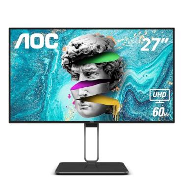 Imagem de AOC Monitor sem moldura U27U2DP 68.6 cm 4K, UHD 3840 x 2160, KVM, RJ45, encaixe USB-C, suporte ajustável em altura