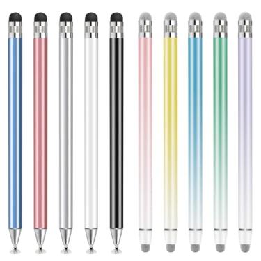 Imagem de Stylus (10 peças), AGREJO Duas combinações diferentes de canetas Stylus, alta precisão e sensibilidade, adequada para iPhone/iPad/tablets Android, compatível com todas as telas sensíveis ao toque