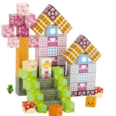 Imagem de Blocos de Construção Magnéticos, 96 Peças, Cubos Educativos com Padrões Coloridos Empilháveis, Brinquedo Criativo para Crianças 3+ Anos, Kit Montagem com Ímãs, Brinquedos Sensoriais