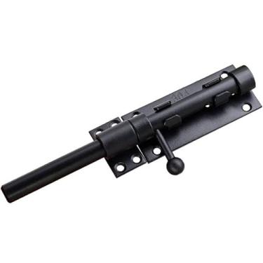 Imagem de SUYA Trava deslizante de 12,7 cm, trava de parafuso deslizante resistente com orifício de cadeado para cerca externa, portão de quintal e portas internas, acabamento preto fosco