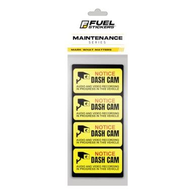 Imagem de Adesivos Dash Cam (pequenos) | Etiquetas modernas à prova d'água para carros, caminhões e ônibus | Design minimalista, durável e fácil de aplicar | Feito nos EUA (5 x 2,5 cm, pacote com 20)