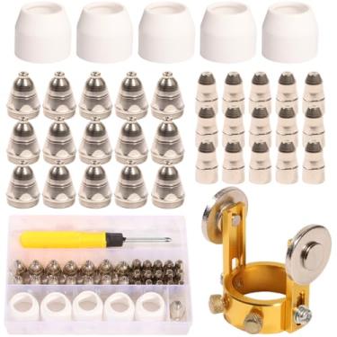 Imagem de Shengbowi Consumíveis de plasma P80: Kit de pontas de eletrodo de tocha, 80 Amp 1,5 mm para CUT-70/CUT-80, 45 peças de consumíveis de cortador de plasma