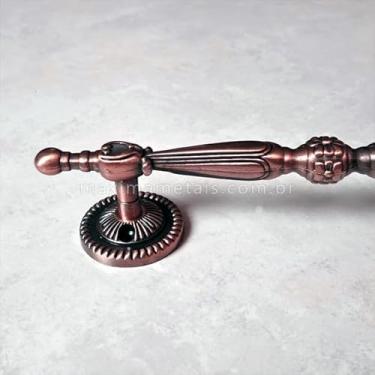 Imagem de Puxador Duplo Berlin 280mm Porta Pivotante Correr Passagem Madeira Vidro Colonial Clássico Rústico Máxima Metais (Cobre Antigo)