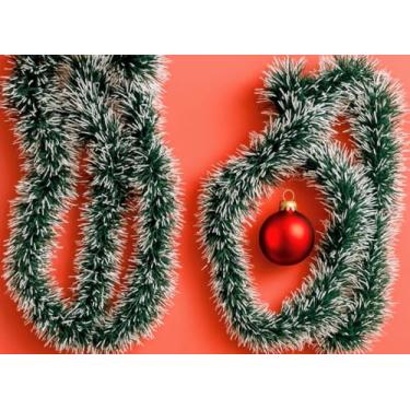 Imagem de Festão decoração Arvore Verde Nevado 2 metros c/2 unidade Decoração Natal -