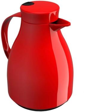 Imagem de Garrafa térmica de 1 litro com alavanca, adequada para café, chá, leite e mate, garrafa de mesa(Vermelho)