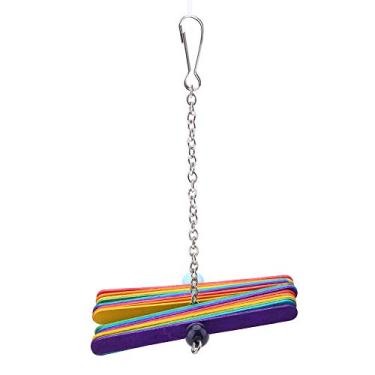 Imagem de YOUTHINK Brinquedo de Balanço de Pássaros Brinquedo de Balanço de Pássaros Coloridos, Acessórios Giratórios de Madeira para Poleiro de Papagaio para Periquitos, Calopsitas e Pombinhos Com Fácil
