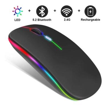 Imagem de Mouse Sem Fio Bluetooth Wireless Recarregável E-1300 Pro Preto