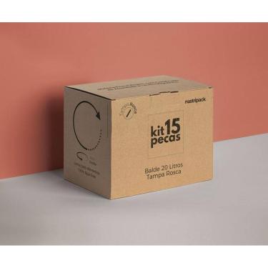 Imagem de Balde 20L Tampa De Rosquear Para Microondas - Kit 15 Pçs