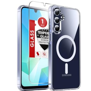 Imagem de LeYi Capa para celular Galaxy A16-5G: Capa compatível com Samsung A16 5G [Mag-Safe Fit] com protetor de tela, película fosca translúcida de toque suave e proteção de nível militar Funda para A 16