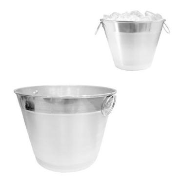 Imagem de 2X Balde De Gelo E Cerveja 7 Litros Alumínio Puro Reforçado